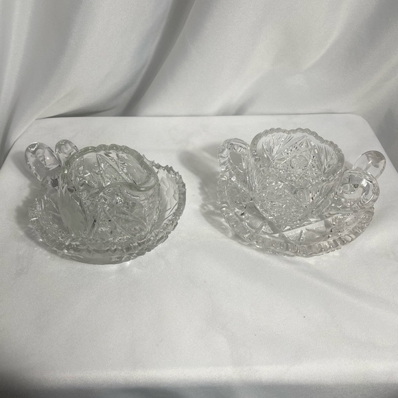 Antique American Brilliant Period Cut
Crystal Glass Sugar & Creamer Set
W/Dish - Picture 3 of 14